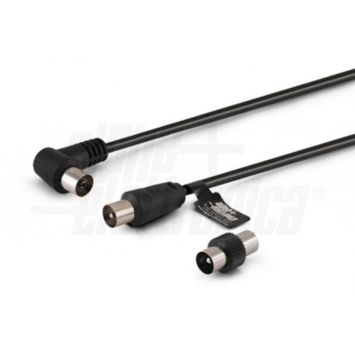 CAVO TV SP/PR 90° + ADATT.SP/SP 5mt.NERO