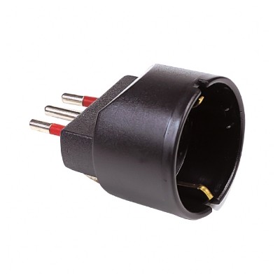 ADATTATORE DA SPINA 10A (M)  --+ A PRESA SCHUKO (F)