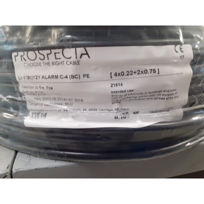 PROSPECTA CAVO ALLARME 2X0.75+4X0.22 PE NERO