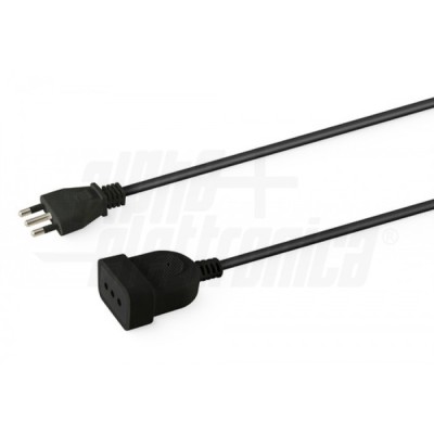 PROLUNGA ELETTRICA NERA 5mt.10A 3x0.75mm