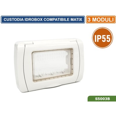 MAPAM JOY PLACCA IDROBOX IP55 3 POSTI BIANCO