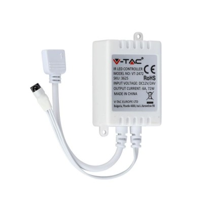 V-TAC CONTROLLER IR PER STRISCE LED CON TELECOM.24 TASTI