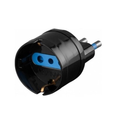 ADATTATORE RETE SPINA 16A/2XPRESA 10/16A/SCHUKO NERO