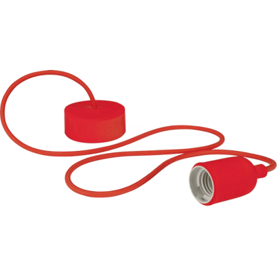 PENDENTE SILICONE 1M 2X075MM2 E27 ROSSO