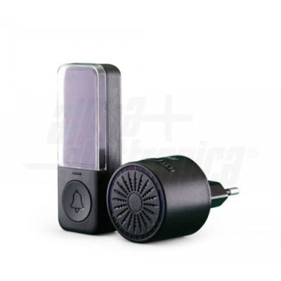CAMPANELLO WIRELESS NERO c/PULSANTE