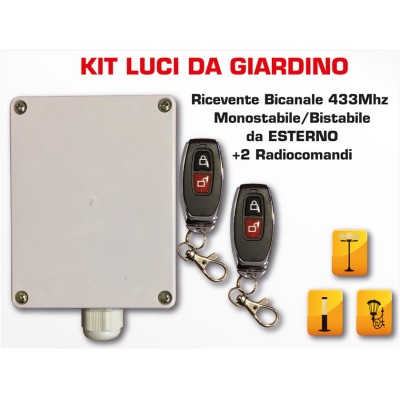 KIT RICEVENTE+2 TELEC. 433MHZ 220V.GIARDINO