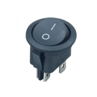 DEVIATORE  BIPOLARE ON-ON NERO ROTONDO
