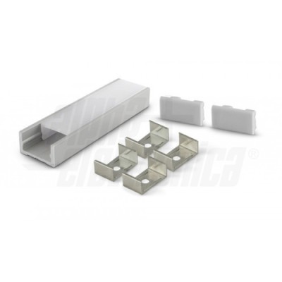 PROFILO ALLUMINIO E COVER PC TRASP. 2mt