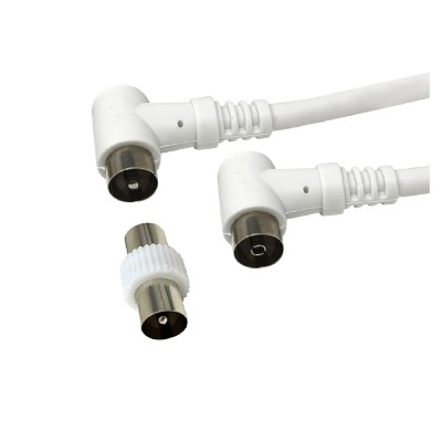 CAVO TV SPINA --+PRESA  mt.1.5 BIANCO c/ADATTATORE